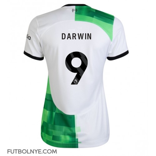 Camiseta Liverpool Darwin Nunez #9 Visitante Equipación para mujer 2023-24 manga corta
